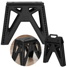 Multifunkčný rozkladací stolček - výška 33,5 cm - do 150 kg - čierny