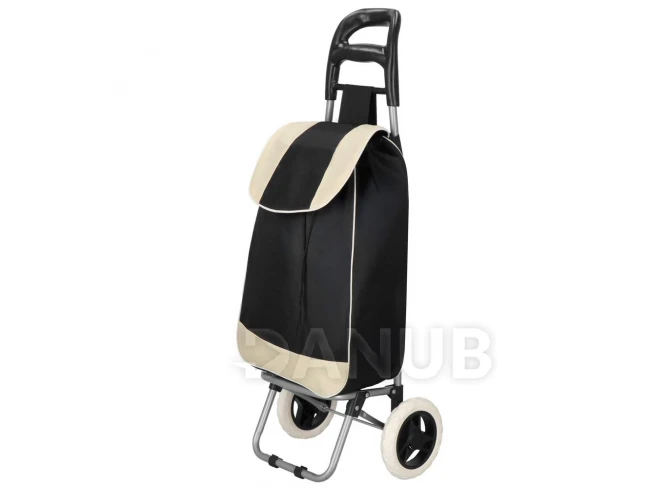 Nákupná taška na kolieskach pre seniorov - 30 l - krémová / čierna