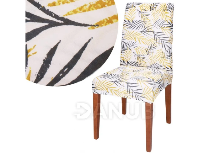 Návlek na stoličku univerzálny - žlto sivé lístie
