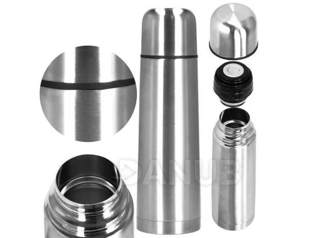 Nerezová termoska na kávu a čaj - strieborná - 1000 ml