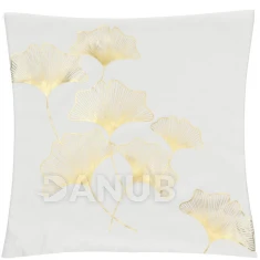 Obliečka na vankúš - 40x40cm - zlaté listy na bielej