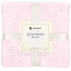 Obojstranná plyšová deka 160x200cm - cik cak - svetlo ružová