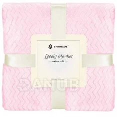 Obojstranná plyšová deka 160x200cm - cik cak - ružová