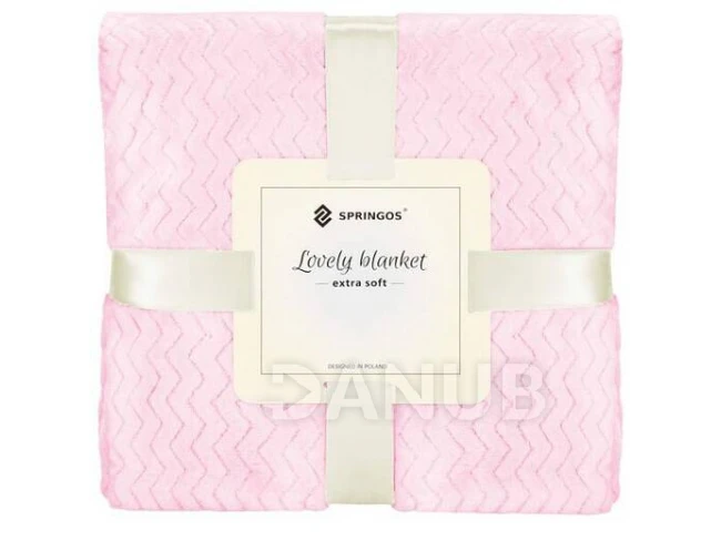 Obojstranná plyšová deka 160x200cm - cik cak - ružová