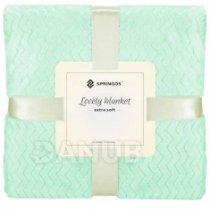 Obojstranná plyšová deka 160x200cm - cik cak - zelená