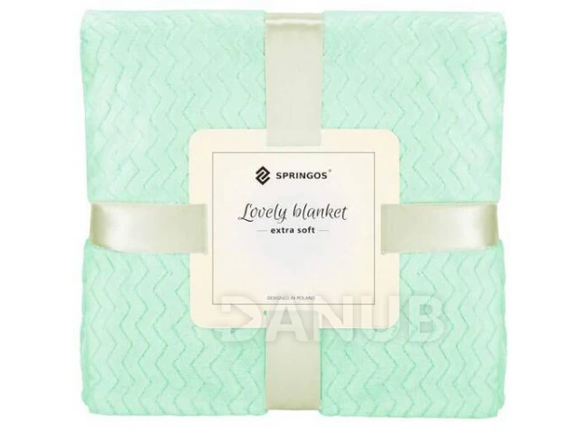 Obojstranná plyšová deka 160x200cm - cik cak - zelená