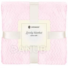 Obojstranná plyšová deka 200x220cm - cik cak - svetloružová