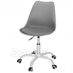 Otočná kancelárska stolička na kolieskach - ekokoža - sivá