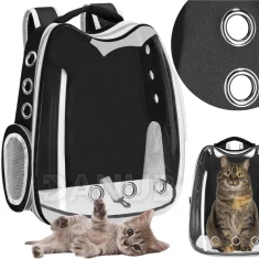 Prepravný batoh pre zvieratá do 12 kg - 40 x 34 x 21 cm - priehľadný 