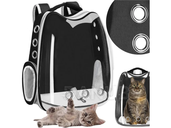 Prepravný batoh pre zvieratá do 12 kg - 40 x 34 x 21 cm - priehľadný 
