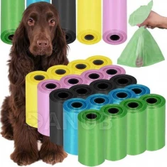 Sáčky na psie exkrementy - 360 ks - 20 roliek - 6x2,5 cm - farebné