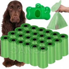 Sáčky na psie exkrementy - 432 ks - 24 roliek - 6x2,5 cm - zelená