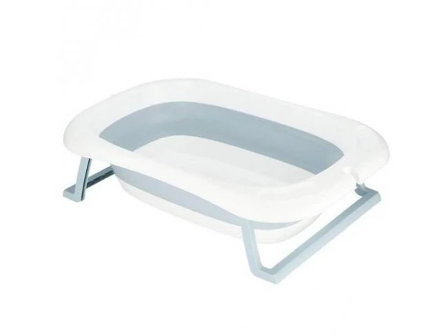 Skladacia silikónová vanička pre deti - mätovo-biela