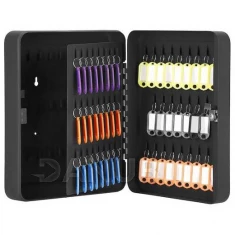 Skrinka na 100 kľúčov + kľúčenky - kov - čierna