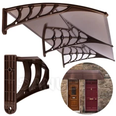 Strieška na vchodové dvere - 200x100 cm - hnedá/priehľadná