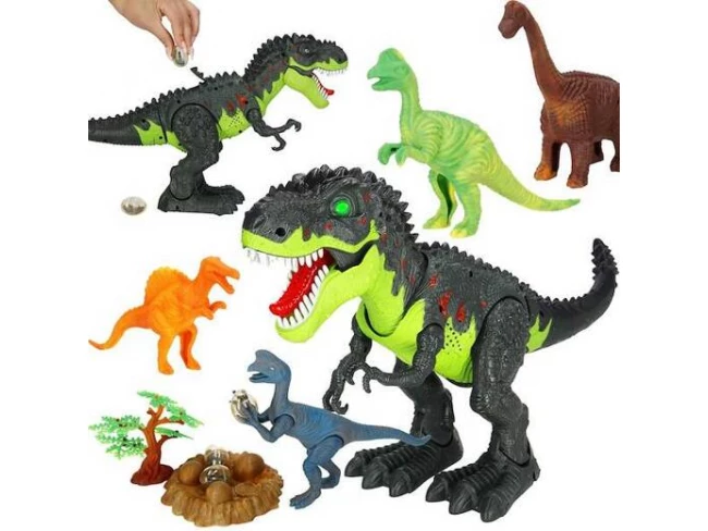 Súprava figúrok dinosaurov -T-Rex chodí a kladie vajíčka