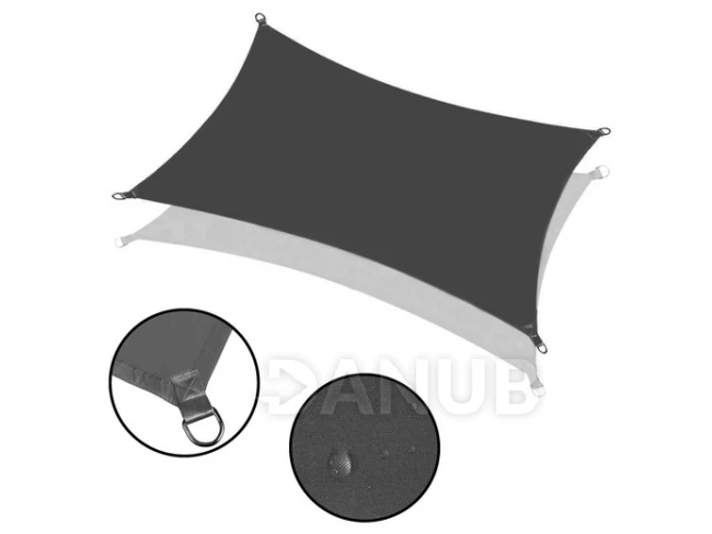 Tieniaca plachta obdĺžnik 3x2 m - tmavá sivá