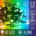 Vianočná led svetelná reťaz vonkajšia na batérie s časovačom + programator - 50led - 4,90m Multicolour