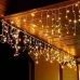 Vianočná led svetelná záclona na spájanie vonkajšia flash - 300led - 12m - teplá biela / studená biela