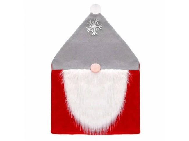 Vianočný návlek na stoličku - škriatok - červený