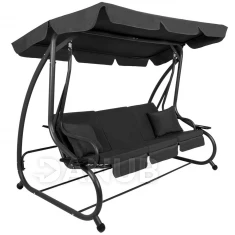 Záhradná hojdačka Linda so strieškou a moskytiérou - 3-miestna - tmavosivá