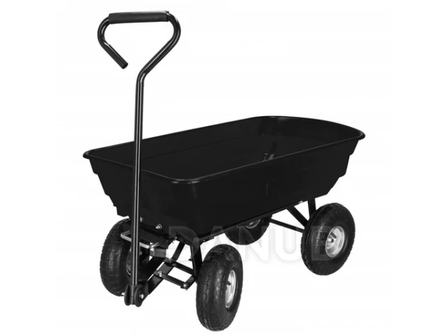 Záhradný vozík kovový - do 250 kg - s funkciou vyklápania - čierny