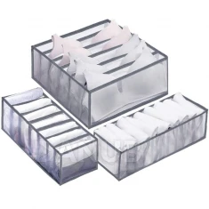 Organizér zásuviek - sada 3ks- 6 priehradiek - sivý