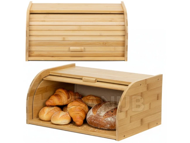 Veľký bambusový chlebník - uzatvárateľný - 38x28x18 cm