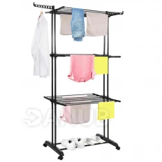 Vertikálny sušiak bielizne na kolieskach - skladací - 180x75,5x49 cm