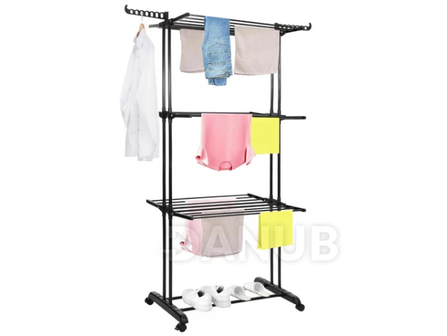 Vertikálny sušiak bielizne na kolieskach - skladací - 180x75,5x49 cm