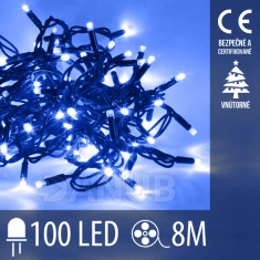 Vianočná led svetelná reťaz vnútorná - 100led - 8m modrá