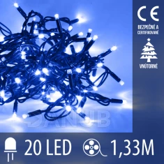 Vianočná led svetelná reťaz vnútorná - 20led - 1,33m modrá
