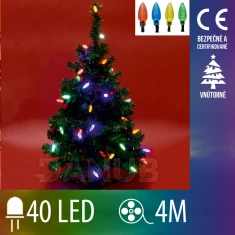 Vianočná led svetelná reťaz vnútorná - šišky - 40led - 4m multicolour