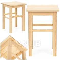 Vyvýšená stolička drevená - 30x30x43,5 cm - svetlohnedá