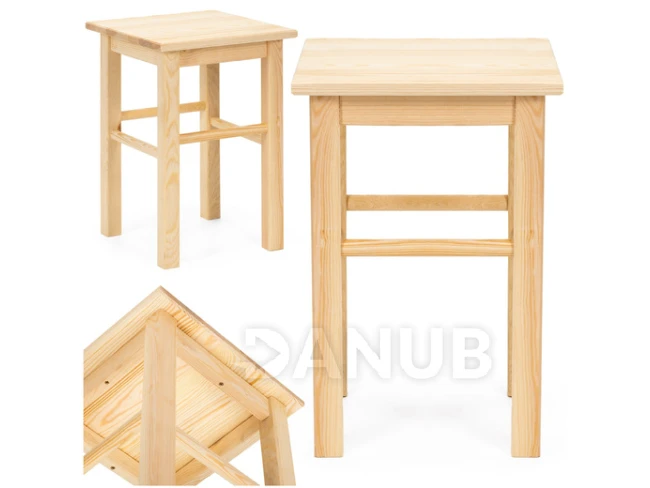 Vyvýšená stolička drevená - 30x30x43,5 cm - svetlohnedá