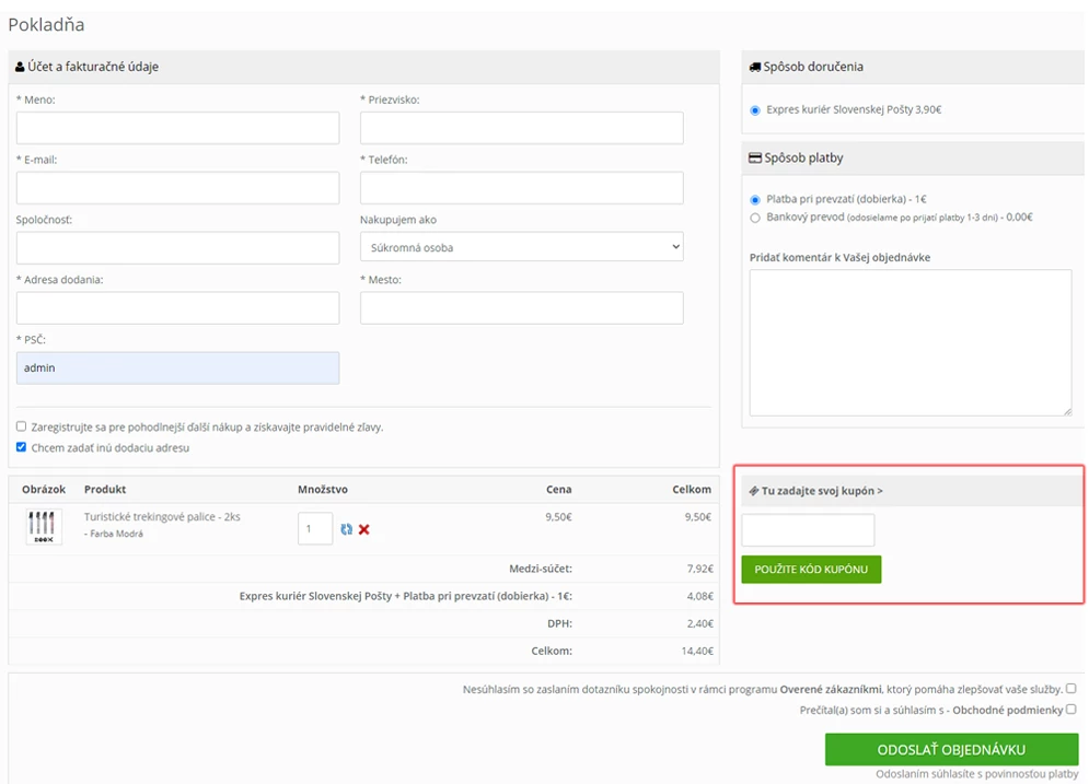 Ako použiť zľavový kupón
