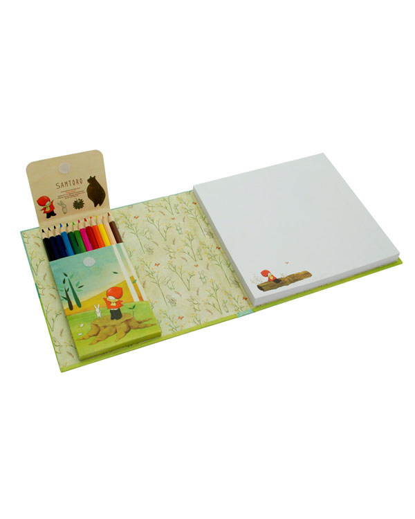Santoro zápisník s farbičkami Poppi Loves